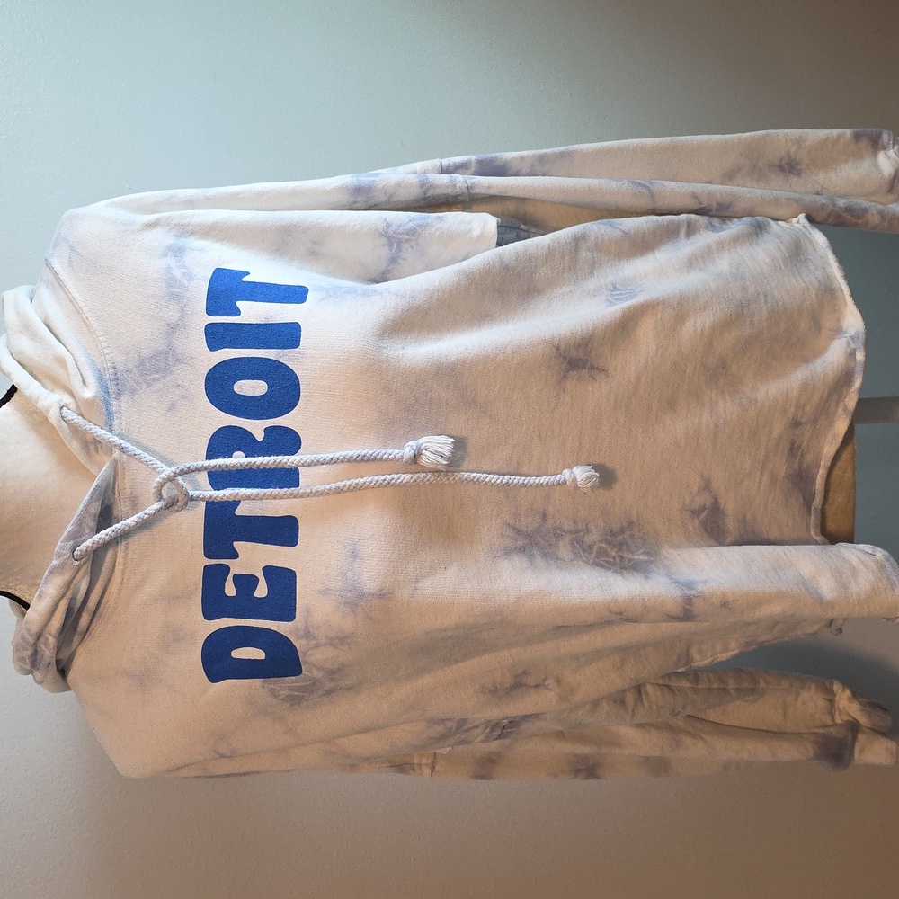 Detroit Tiger's Tie Dye Blue Lightweight Hoodie / XL